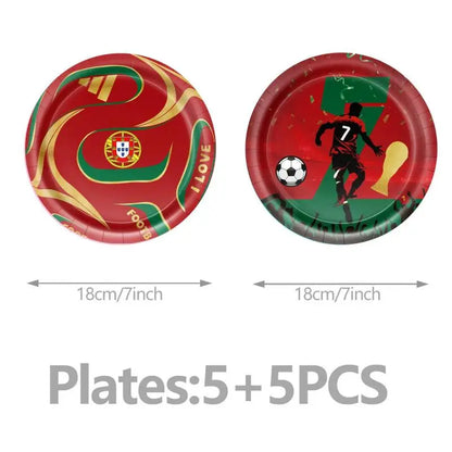 Soccer Birthday Party Supplies Football Theme  Birthday Party Decoration Cotillon Birthday CR7 Soccer Plate Cups Balloons Supply