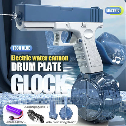 @Electric Water Gun Rechargeable Automatic & Manual Spray Gun Capacity Range Up to 32 FT Range for Adults & Kids