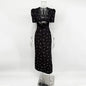 TARUXY Sexy Hollow Lace Dress Women's Fashion Short Sleeve Elegant High Waist Slim Print Dress Summer Party Club Clothes Female