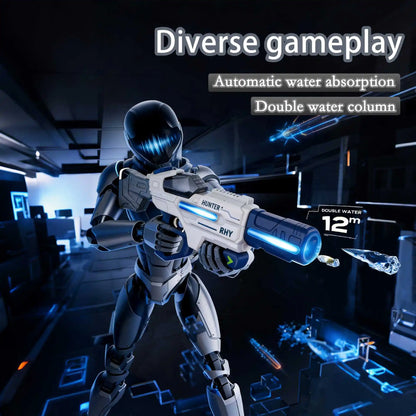 Electric Water Gun Large Capacity Squirt Gun Pulse Continuous Firing Watergun Integrated Manual and Automatic Water Gun Pool Toy
