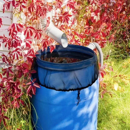 Rainwater Collector Tank Mesh Cover Drawstring Screen Net for Rain Barrel Water Bucket Garden Outdoor Cleaning Tool Use Reusable