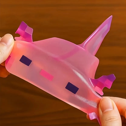 Transparent Cube Axolotl Squishy Toy Maltose Jelly Salamander Fidget Squeeze Slow Rising Stress Relief Sensory Vent Toys Kids.