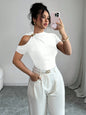 New trendy, elegant and versatile women's off-shoulder T-shirt