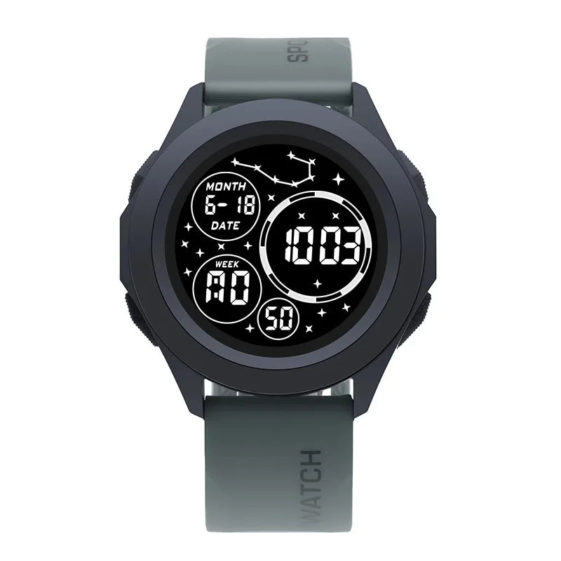 YIKAZE Men Sport LED Watches Top Brand Men Digital Clock Multi-Functional Rubber Man Fitnes Athlete Timekeeping Electronic Watch