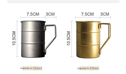 Outdoor 304 Stainless Steel Marco Mug, Industrial Style, Retro Old Creative, Coffee, Camping, Picnic, Beer Mugs
