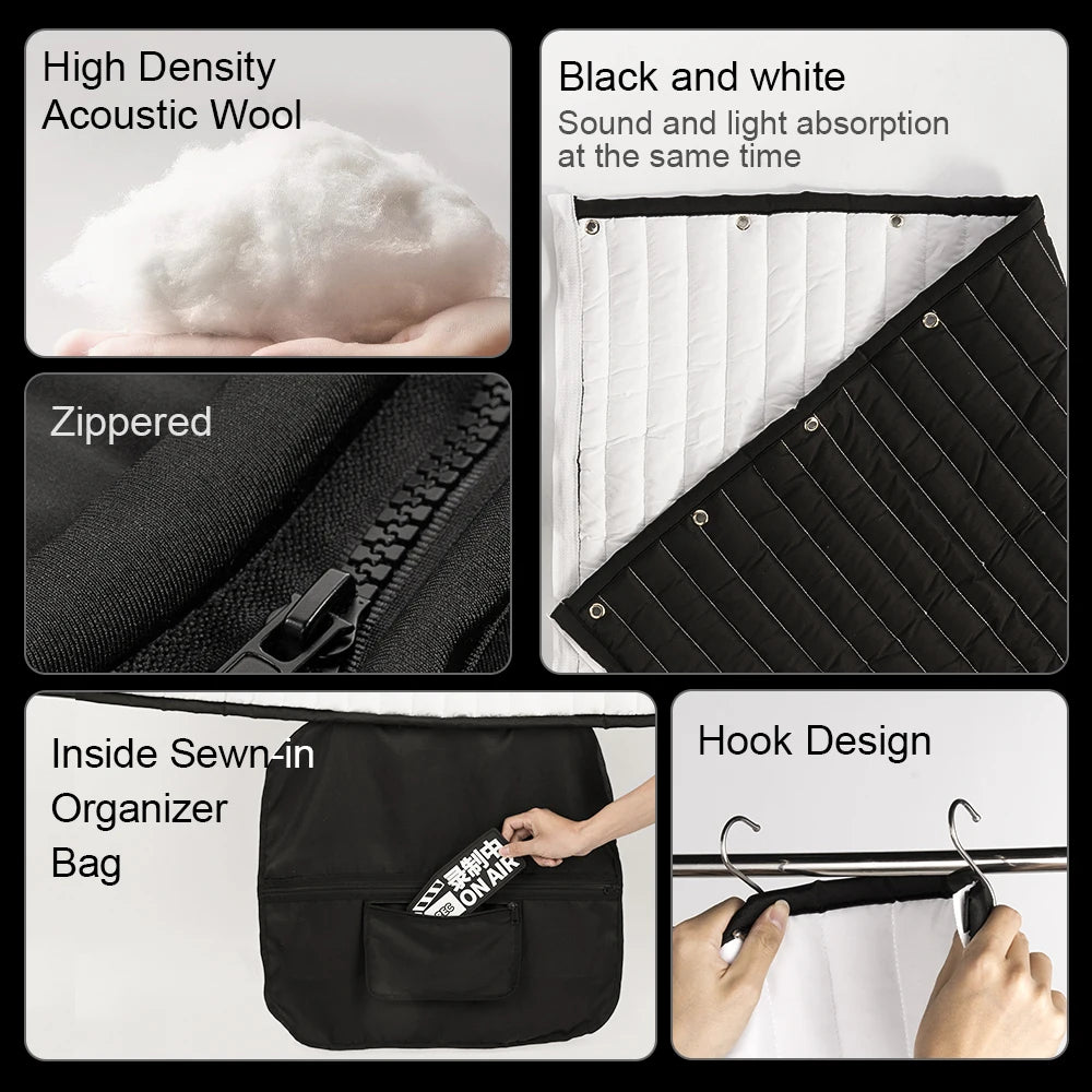 Selens 150X200cm Sound Insulation Cotton Absorption Cotton Sound Blanket Muffler Recording Photo Studio Kits photography props