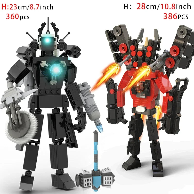 Moc Skibidi Toilet Figures Model Blocks Titan Cameraman Speakerman Construction Toys Party Halloween Decoration Boys Gifts