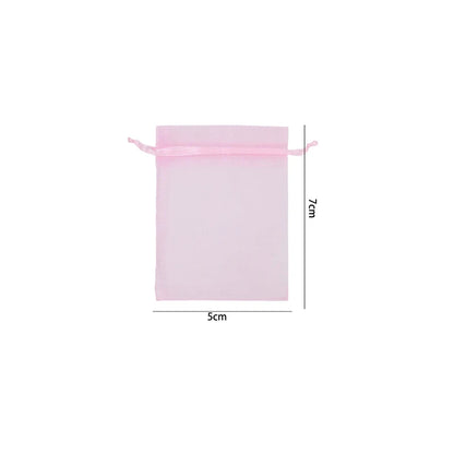 100/10pcs Multi-size Organza Bags Transparent Mesh Jewelry Candy Pouches Wedding Party Baby Shower Gift Drawstring Packaging Bag