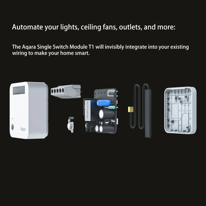 Aqara Single Switch module T1 Zigbee 3.0 No Neutral Single Channel Relay Controller for Smart Home Timers Remote Control Homekit