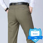 New Arrival 100% Cotton Summer Autumn Men's Casual Pants Fashion Solid Black Beige Gentle Thicken Trousers Brand Smart Suit Pant