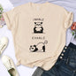 Cartoon Casual Creative T-shirt Vintage Round Neck Clothes Funny Cute Panda Printed T Shirt for Women Summer Sleeve