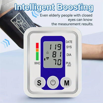 Digital Blood Pressure Monitor BP Testing Kit Medical Heart Rate Meter Armband Automatic Pulse Tonometer Health Care LED Display