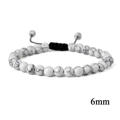 6mm 8mm 10mm Natural Stone Bracelet, Tiger Eye Agate Lava Bead Unisex Adjustable Handwoven Boho Jewelry Gift for Men Women