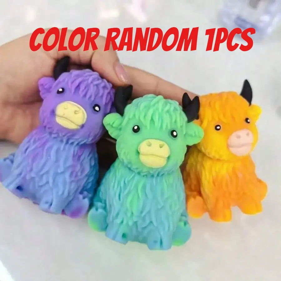 Scottish Highland Cow Squishy Slow Rebound Anxiety Relief Fidget Toy,Squishy Toys,Kid Toys,Juegos Para Niños,Cheese Squishy