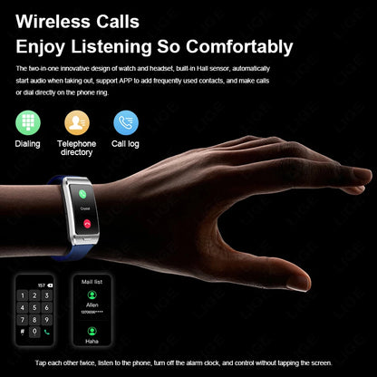 LIGE Smart Watch 2 In 1 TWS Headset 1.57" Men Women GPS Sports Fitness ECG Heart Rate Watches Bluetooth Call Music Smartwatch