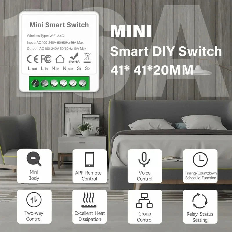 Smart Switch Module WiFi ZigBee Tuya Smart Life App Remote DIY Delay Support 2-way Control with Alexa Google Home Voice Control