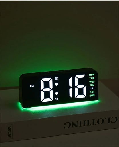 1 PCS Digital LED Alarm Clock With Date Display Dual Alarms Snooze Function Night Light 12H 24H Mode For Bedroom Desk Table