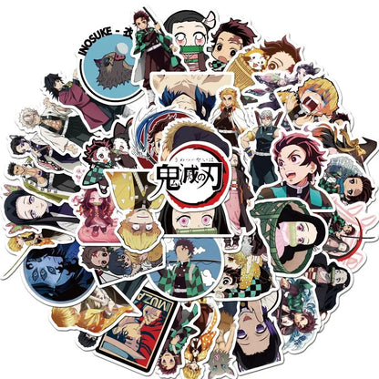 Anime Demon Birthday Theme Gifts Bags Keychain tattoo sticker Demon Slayer Candy Bags Packaging Giveaway Party Favors Gifts Supp