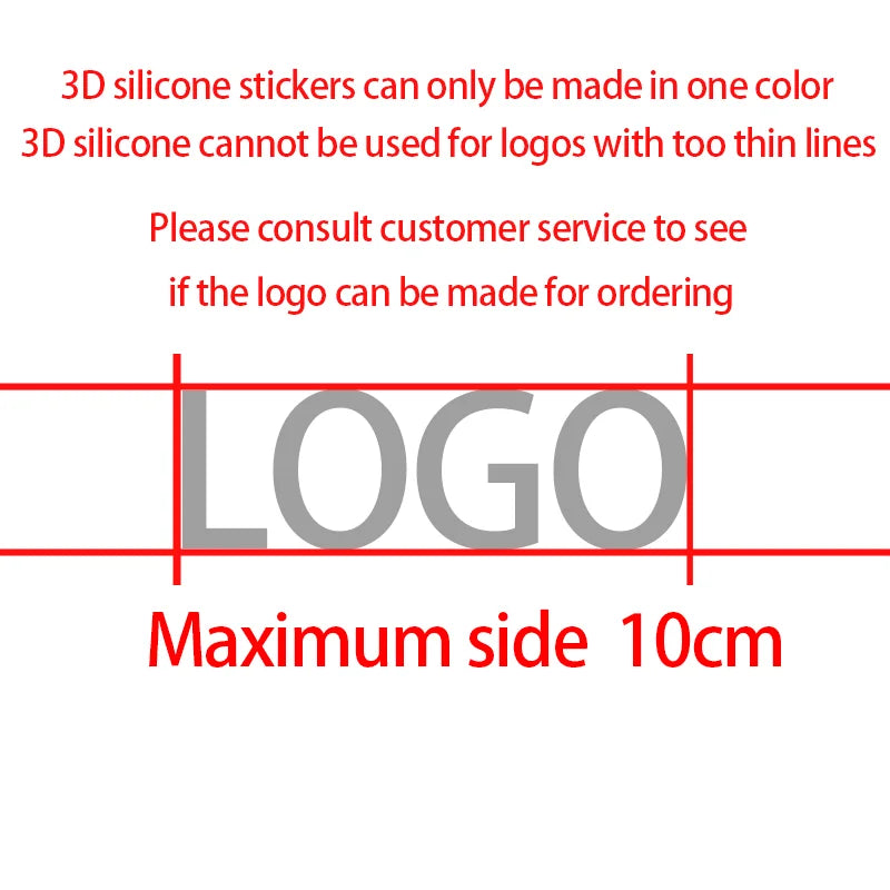 10PCS Customized Brand 3D Silicone One Color HTV Heat Transfer Printing Raised Personalized Logo Clothing Label T-Shirt Sticker