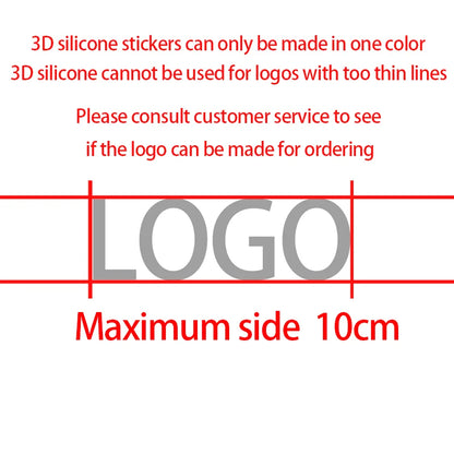 10PCS Customized Brand 3D Silicone One Color HTV Heat Transfer Printing Raised Personalized Logo Clothing Label T-Shirt Sticker