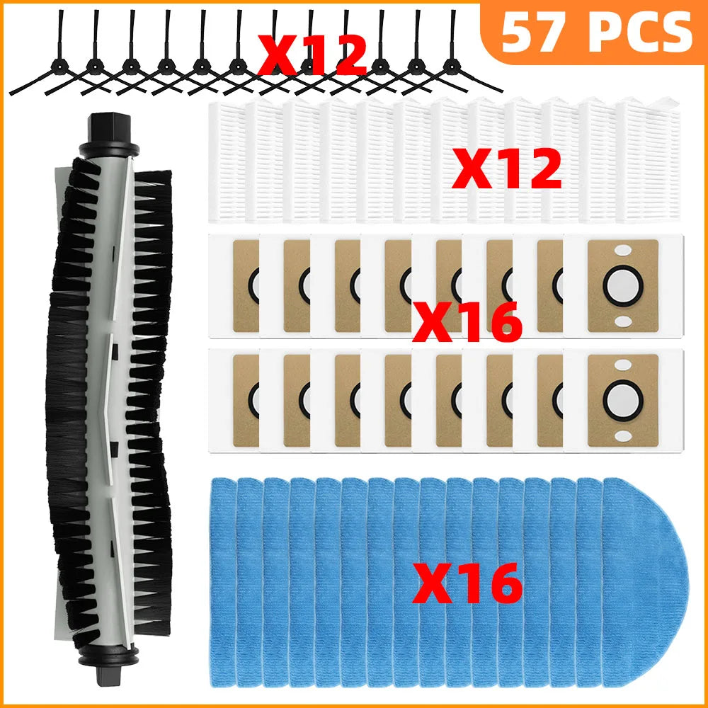 Compatible For iLife A30 Pro Robot Vacuum Cleaner Replacement Parts Kit Main Brush Side Brush HEPA Filter Mop Cloth Dust Bag