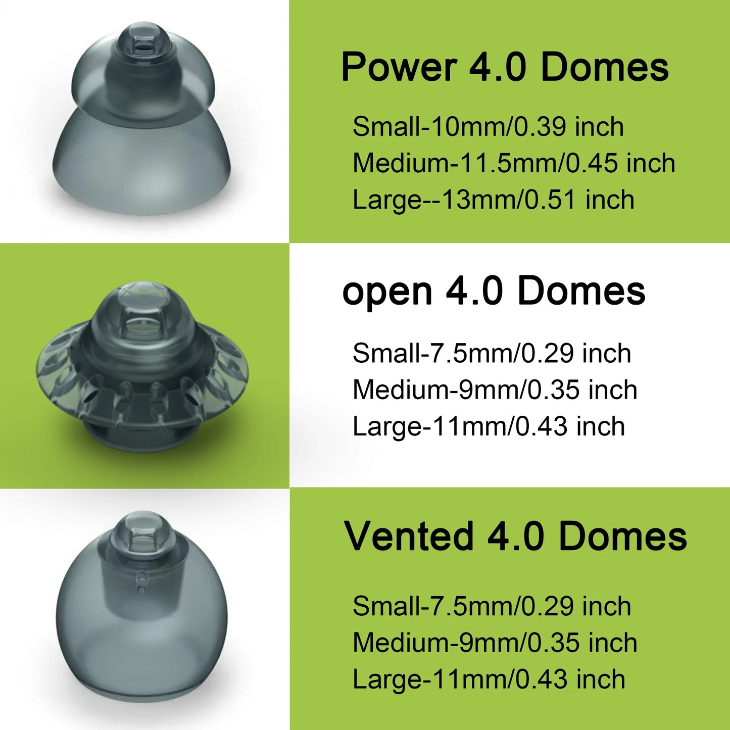 Hearing Aid Domes for Phonak Replacements,Phonak hearing aid 4.0 Domes 10pcs, Universal Domes for Phonak-Unitron RIC Hearing aid