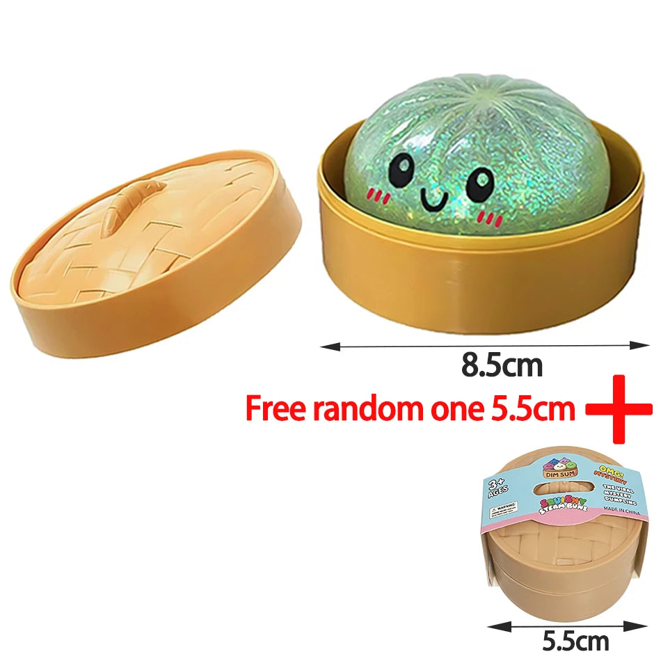 Dumpling Glitter Dumpling Squishy Blind Box Dumplings Sensory Squeeze Toy for Stress Relief Desktop Decoration Free one 5.5cm