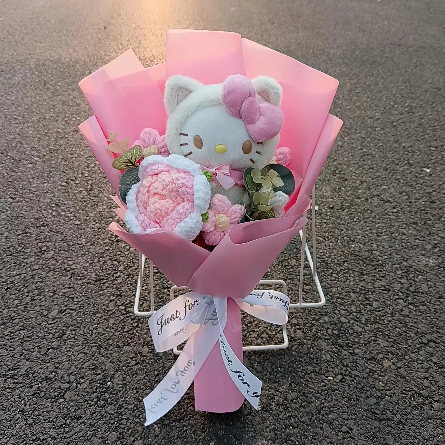 Anime Hello Kitty Cartoon Plush Bouquet Rose Flowers  Soft Plush Doll Home Wedding Decoration Christmas Valentine's Day Gift