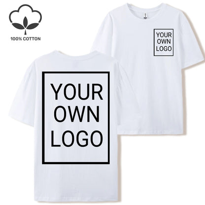 Double Sided Customized LOGO Picture Women T-Shirt Summer Y2K Loose Short Sleeves Comfortable T Shirts Crewneck DIY Tee Tops