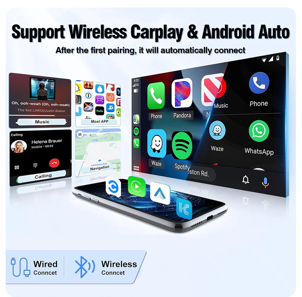 AUTOTOP Wireless CarPlay Android Auto Upgrade Adapter for Mercedes Benz A B C E CLA GLA GLK ML Sprinter NTG4.5 Becker Car AI Box, Airplay Android Mirror GPS BT, SWC Steering Wheel Control, Plug & Play Keep Original Factory Sy