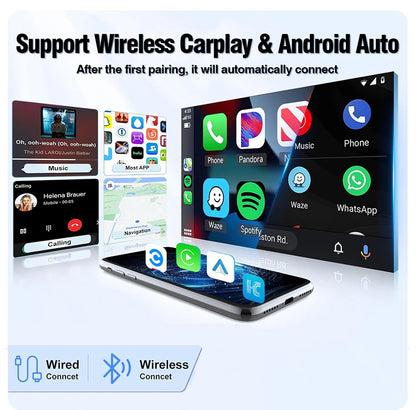 AUTOTOP Wireless CarPlay Android Auto Upgrade Adapter for Mercedes Benz A B C E CLA GLA GLK ML Sprinter NTG4.5 Becker Car AI Box, Airplay Android Mirror GPS BT, SWC Steering Wheel Control, Plug & Play Keep Original Factory Sy