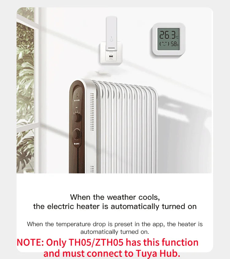 Tuya Zigbee Temperature Humidity Sensor Fridge Sensor Mini LCD Digital Display Bluetooth-Compatible Thermometer Hygrometer