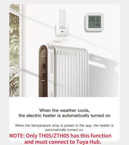Tuya Zigbee Temperature Humidity Sensor Fridge Sensor Mini LCD Digital Display Bluetooth-Compatible Thermometer Hygrometer