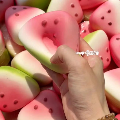 S Cute Watermelon Squishy Fidget Toy Slow Rebound Decompression Toy Anti-Stress Slow Rising Fruit Soft Stress Relief Squeeze Toy