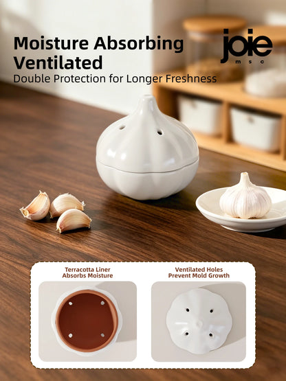 Joie Garlic Storage Box Moisture Proof Anti-mold Ventilation Ceramic Storage Jar Chili Ginger Storage Box Organizer