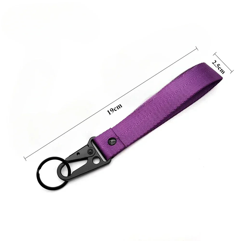 Custom Logo Ribbon Fabric Keychain for Motorcycle Personalize Eagle Beak Motor Car Key Chain Ring Men’s Women’s Webbing Keyring