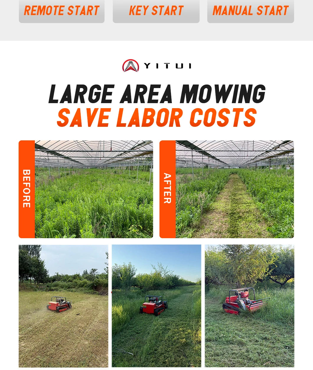 Customized diesel lawn mower that can climb slopes GPS all terrain tracked lawn mowing robot