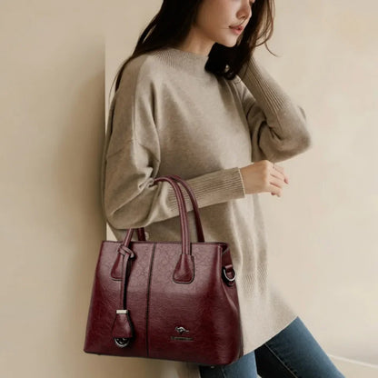Genuine Brand Women's Soft Leather Handbags Ladies Large Tote Bag Female Square Shoulder Bags Sac Fashion Crossbody Bags Purse