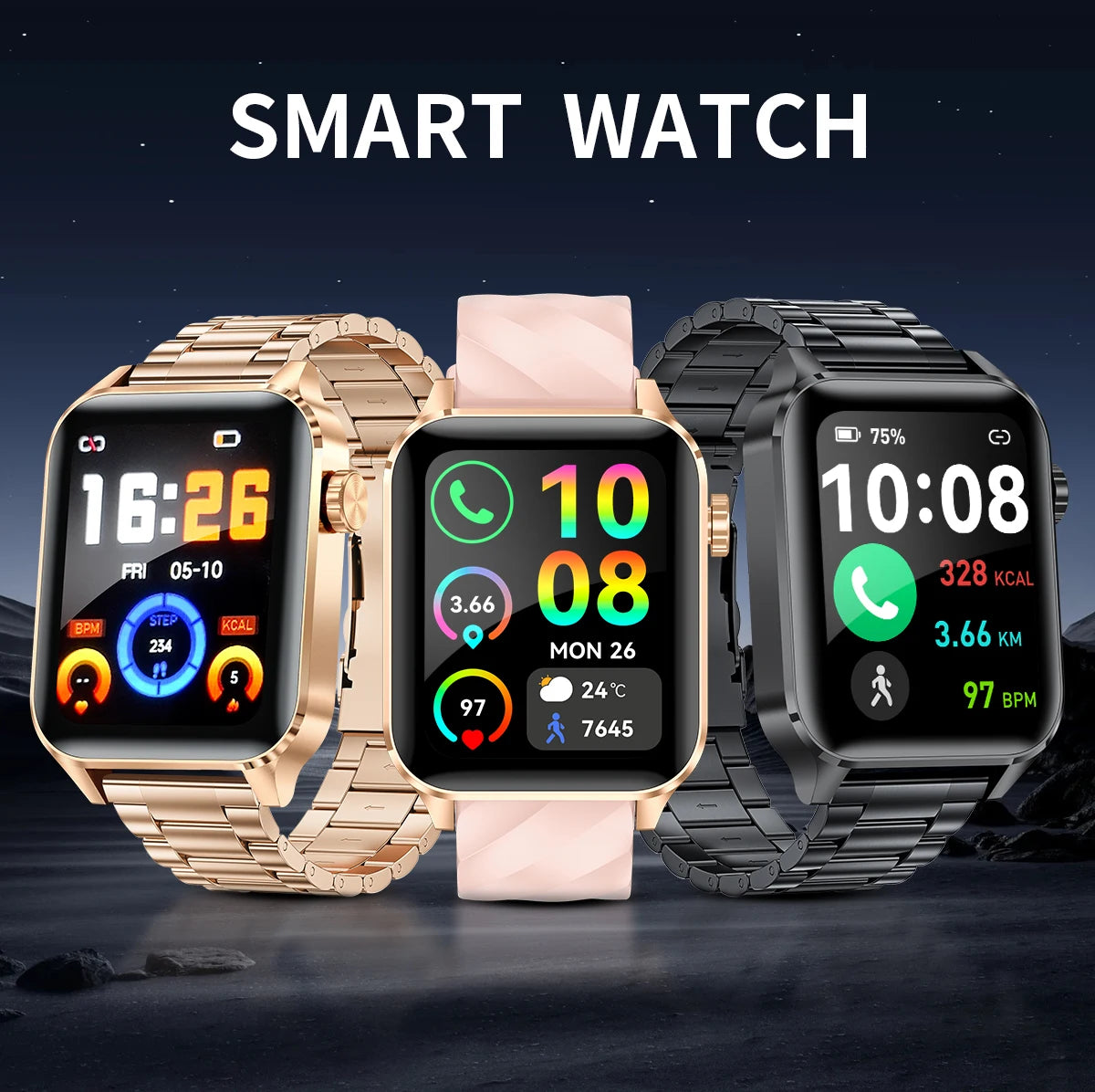 LIGE Smartwatch dla mężczyzn i kobiet Luksusowy Wodoszczelny Zegarek Sportowy z Pełnym Ekranem Dotykowym Smartwatch Fitness dla Xiaomi Huawei Android iOS iPhone