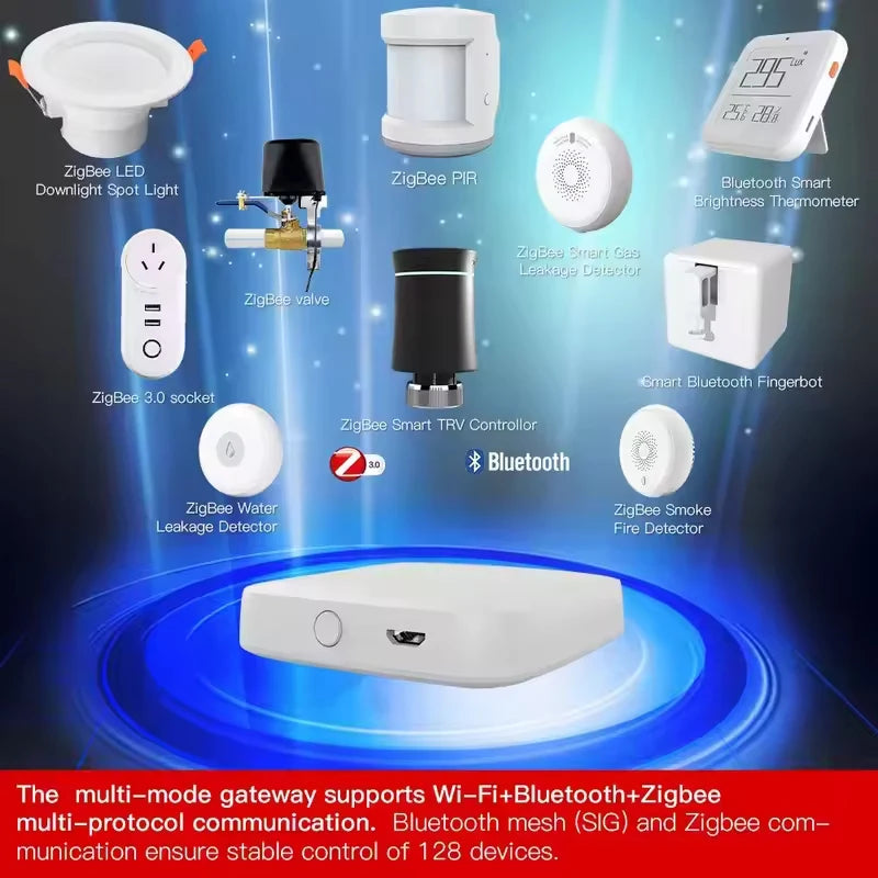 MOES Tuya ZigBee3.0 Smart Hub, Wireless/Wired Gateway Bridge SmartLife App Remote Control Works with Alexa Google Home Assistant
