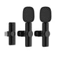 Wireless Lavalier Microphone 1 to 2 with Reverb Monitor Auto Noise Reduction for Video Live Streaming Vlog
