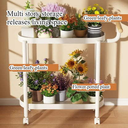 Indoor shelf Simple flower stand Universal wheel Balcony Living room storage rack Various colors Versatile flower stand Shelf