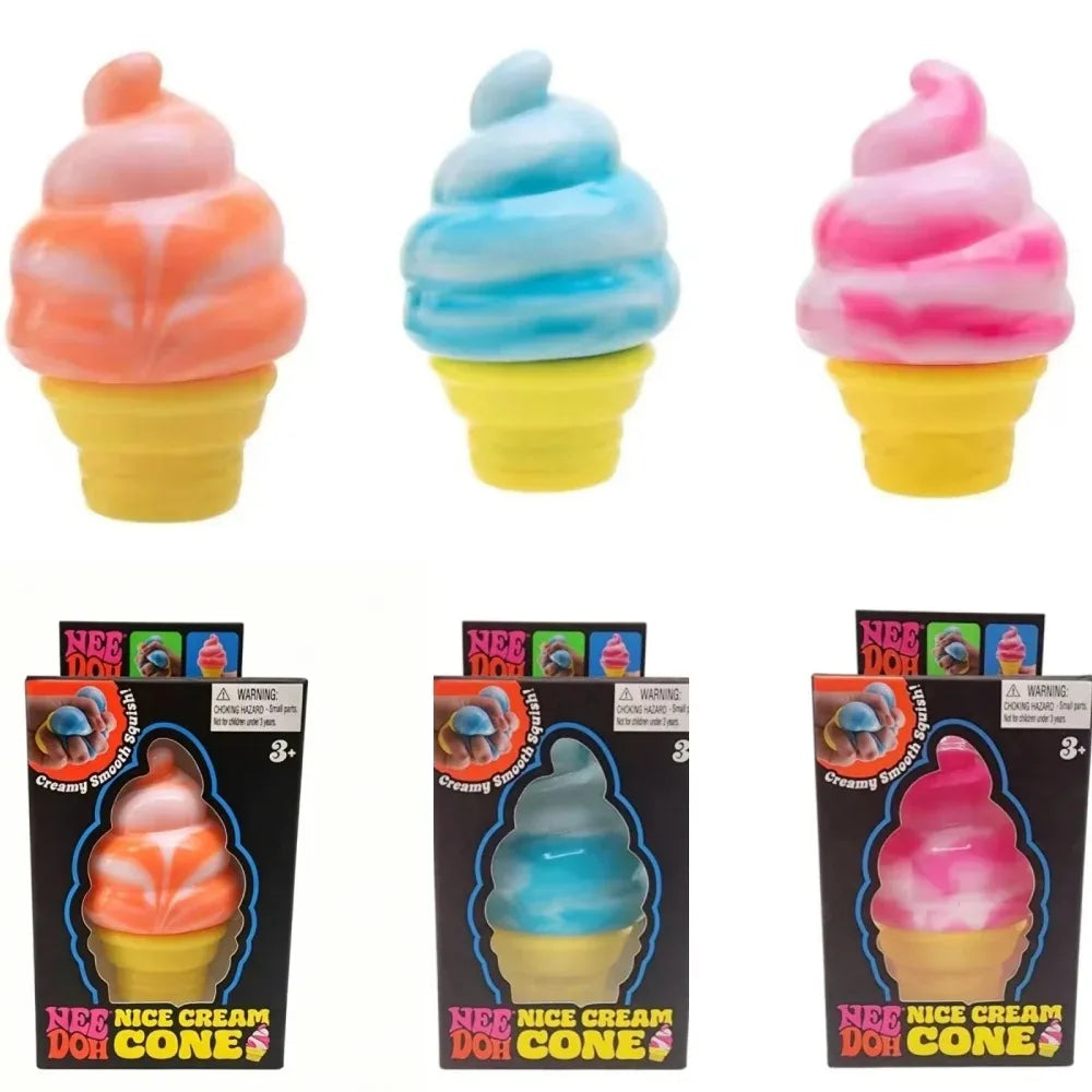New Schylling Needoh Ice Cream Sensory Toy, Squeeze Stress Relief Blocks, Stress Reduction, Puzzle Solving Emotional Regulation