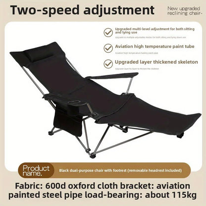 Portable Folding Lounge Chair Office Nap Bed Single Cot Outdoor Sleeping Aid Compact Adult Home Use