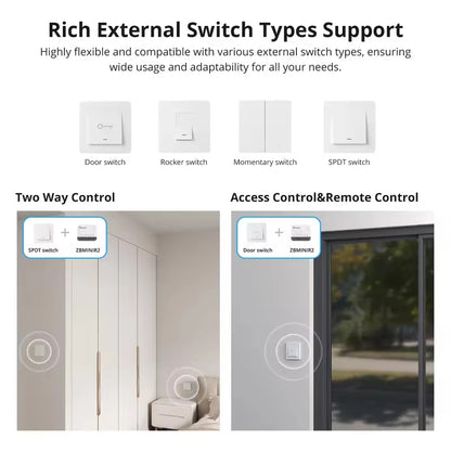SONOFF ZBMINIR2 Extreme Zigbee Smart Switch 1-10PCS Detach Relay Remote Group Control via eWeLink Support Zigbee 3.0 Gateway