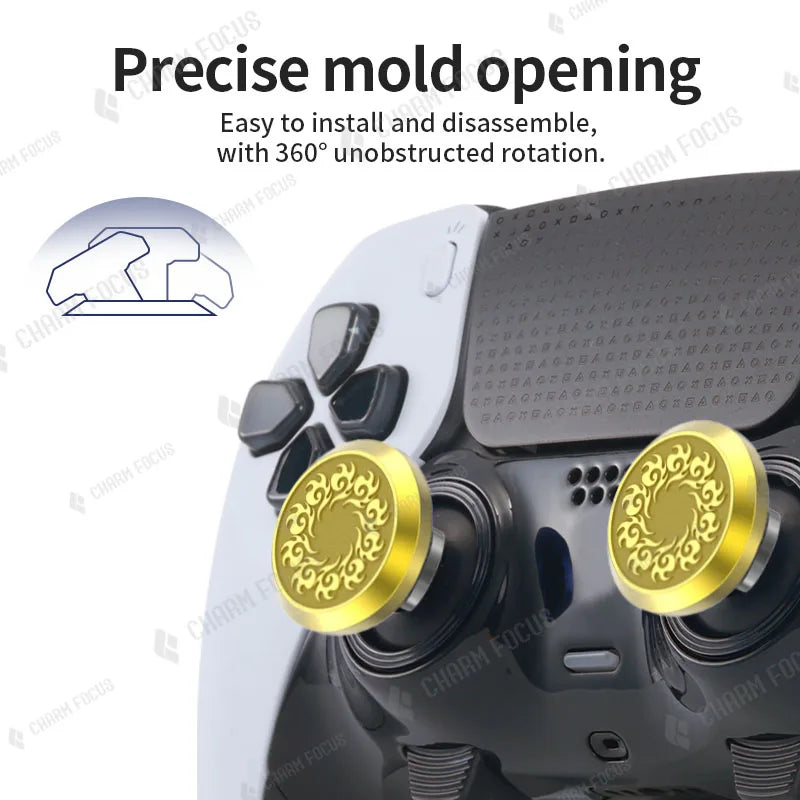 PS5 Edge Controller 6-in-1 Metal Thumb Rod Joystick Cover 2 Swap Rod 4 Metal Rear Paddle Trigger Button Replacement