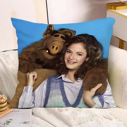 Classic TV Series A-Alf Pillow Covers Cartoon Sofa Decorative Home Double-sided Printing Short Plush Cute Cushion Cover