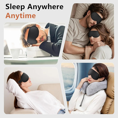 3D Contoured Eye Mask with Zero Pressure, 100% Blackout, Eye Mask for Sleep, Suitable for Offices, Napping, Travel, and Relaxati