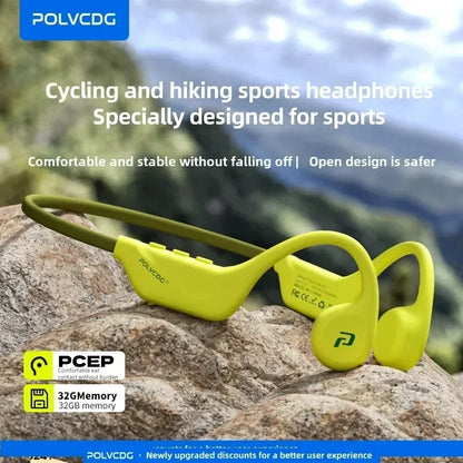 Słuchawki rowerowe z otwartym przewodnictwem kostnym POLVCDG Bluetooth 5.4 Słuchawki sportowe do biegania na świeżym powietrzu X1