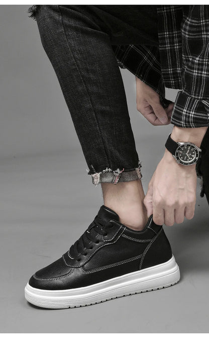 High Quality Men Sneakers Elevator Shoes for Men Fashion Casual Shoes Comfortable Leather Sports Shoes Height Increase 6/8/10cm